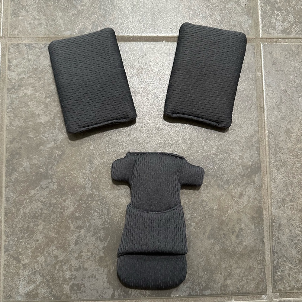 Replacement Black Stroller or Car Seat Padding Inserts - 3 Piece Set